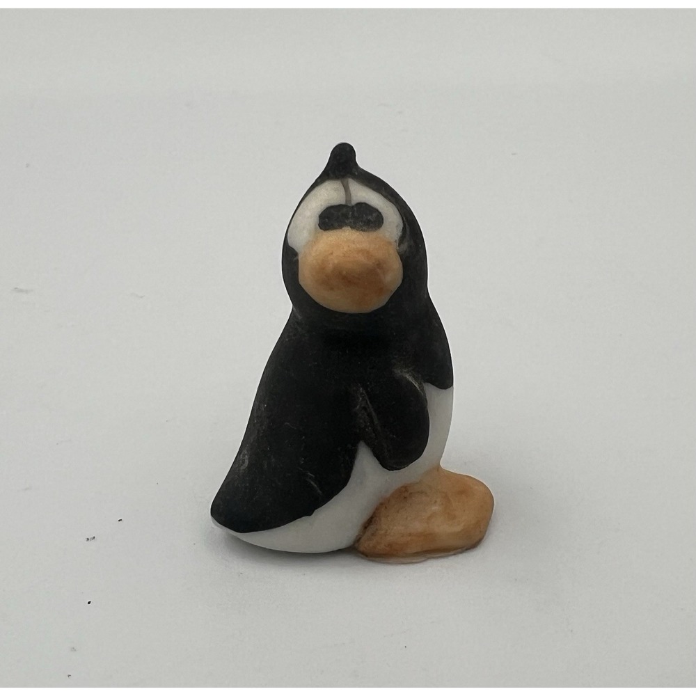 Vintage MCM Ceramic Bone China Baby Penguin Mini Figurine 1"